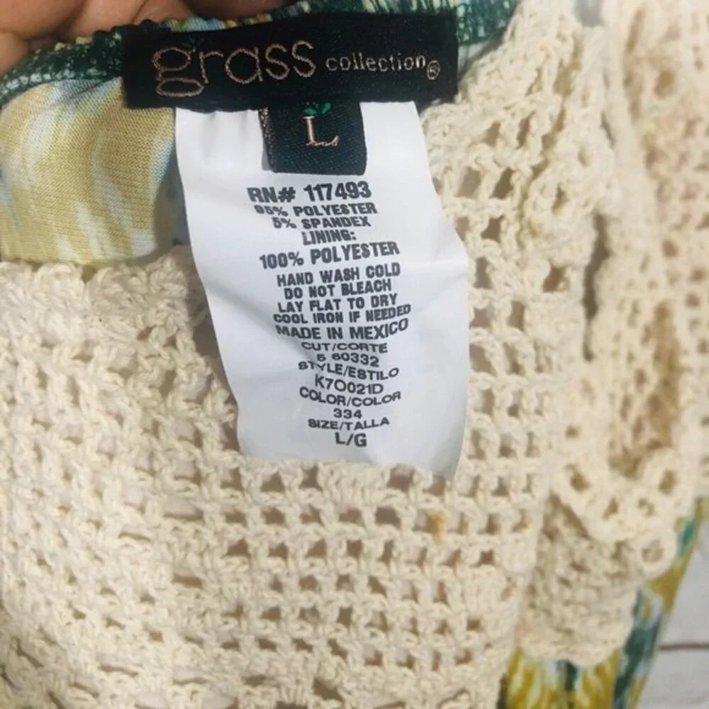 Grass collection halter back cable knit front maxi size L